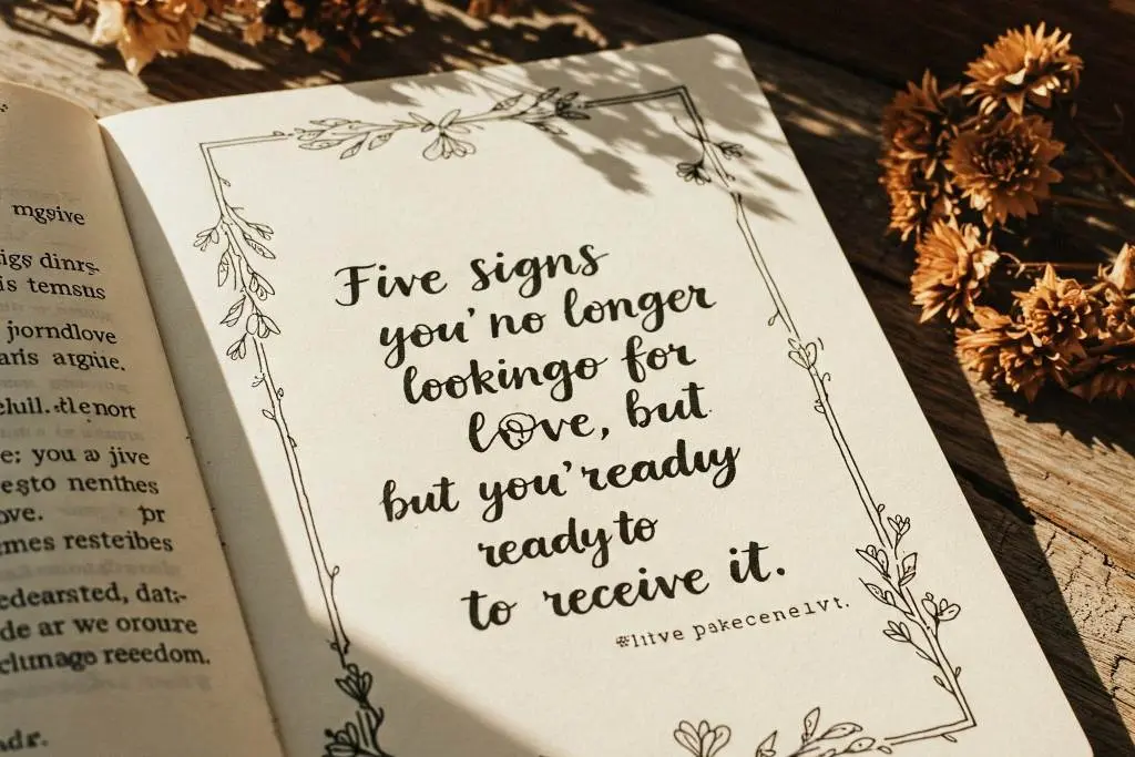 Cinq signes que vous ne cherchez plus
l’amour, mais que vous êtes prêt à le recevoir
